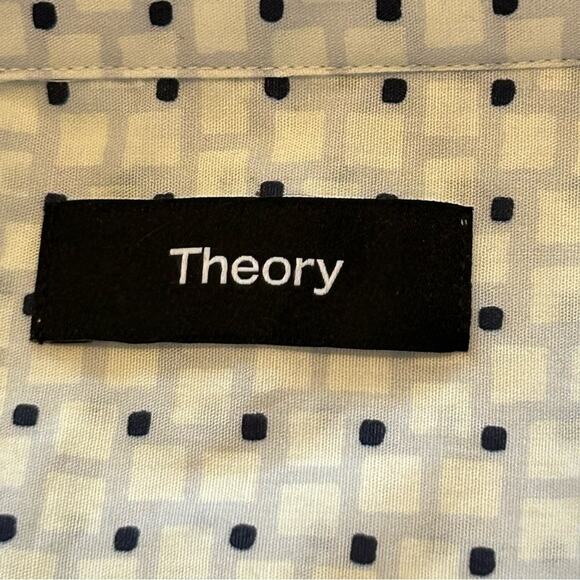 Theory Irving SS Button Front Plush Multi Drawn Print NWT Medium - Picture 5 of 9